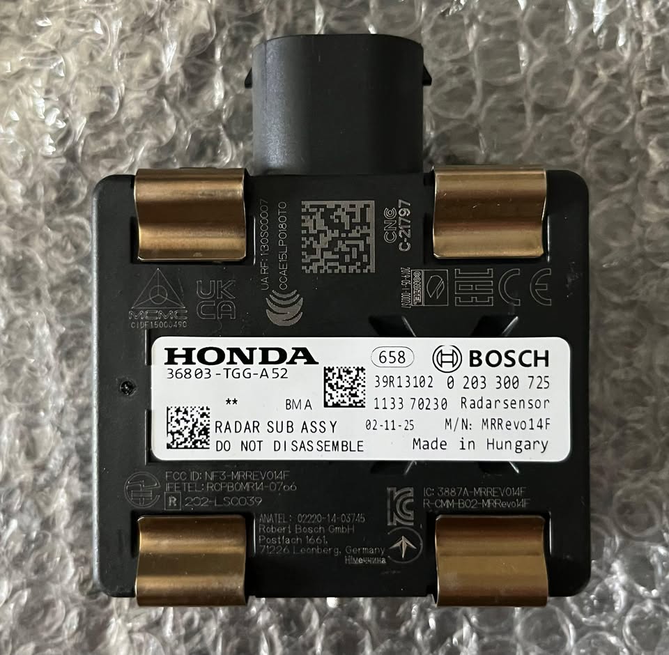 Sensor de radar adaptativo para control de crucero original Honda Civic, número de pieza 36803-TGG-A52