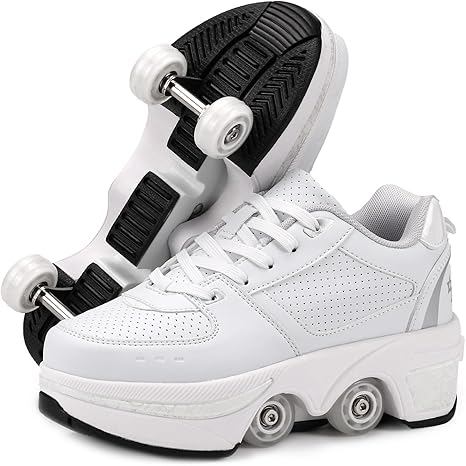 Patines de ruedas de talla 8.5 para mujer / Tenis con patines para niñas, niños y mujeres