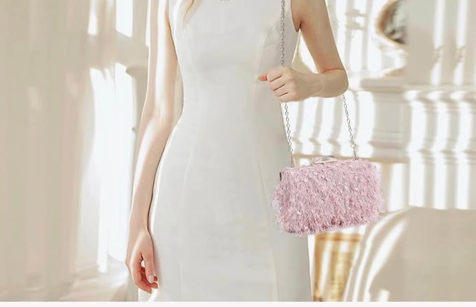 Bolsos de mano pequeños para mujer, bolsa de noche de peluche (fluffy)