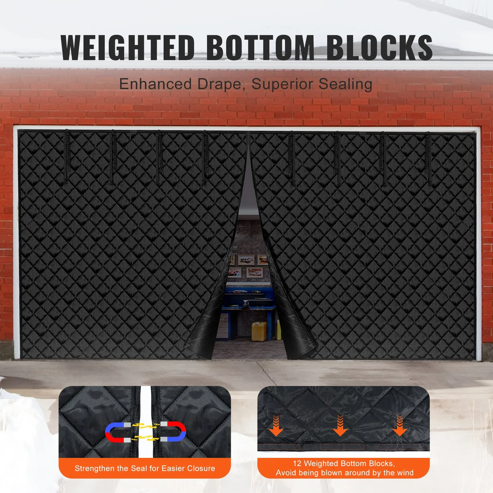 Brand New VEVOR 18x7ft Garage Door Screen - Winter Insulation Kit
