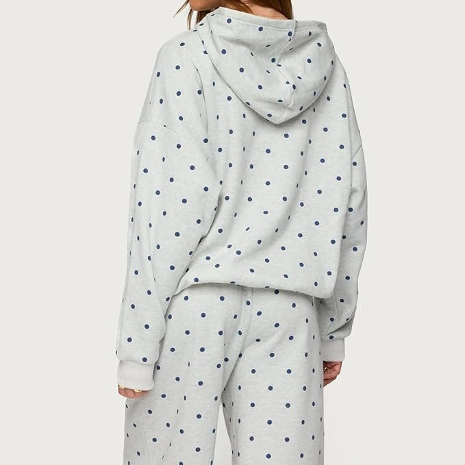 3XL- Conjunto de pantalón de 2 piezas con estampado de lunares para mujer - Talla 3XL