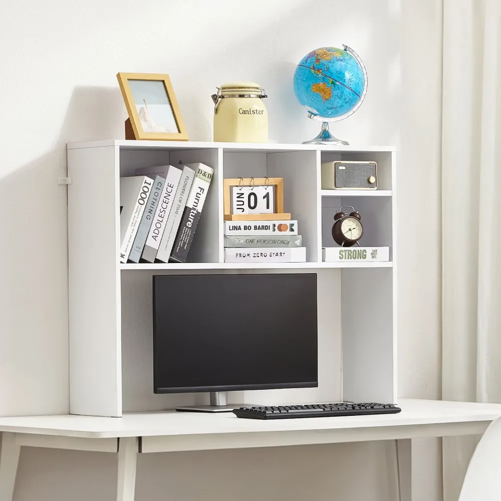 VEVOR White Desktop Bookshelf Organizer - 1-Tier Desk Hutch (37"x9.4")