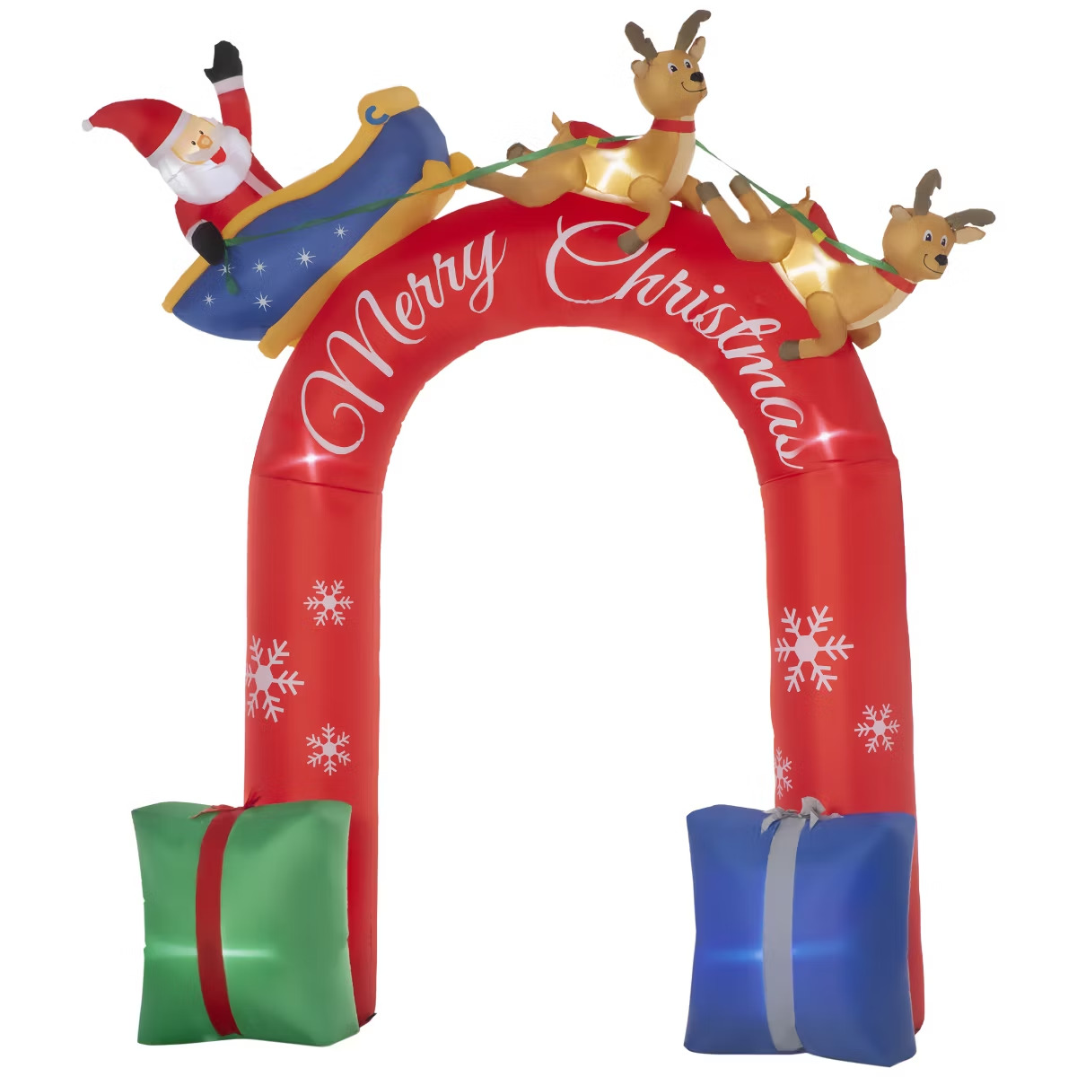 9ft Inflatable Christmas Arch Santa Sleigh Blow Up Yard Decoration
