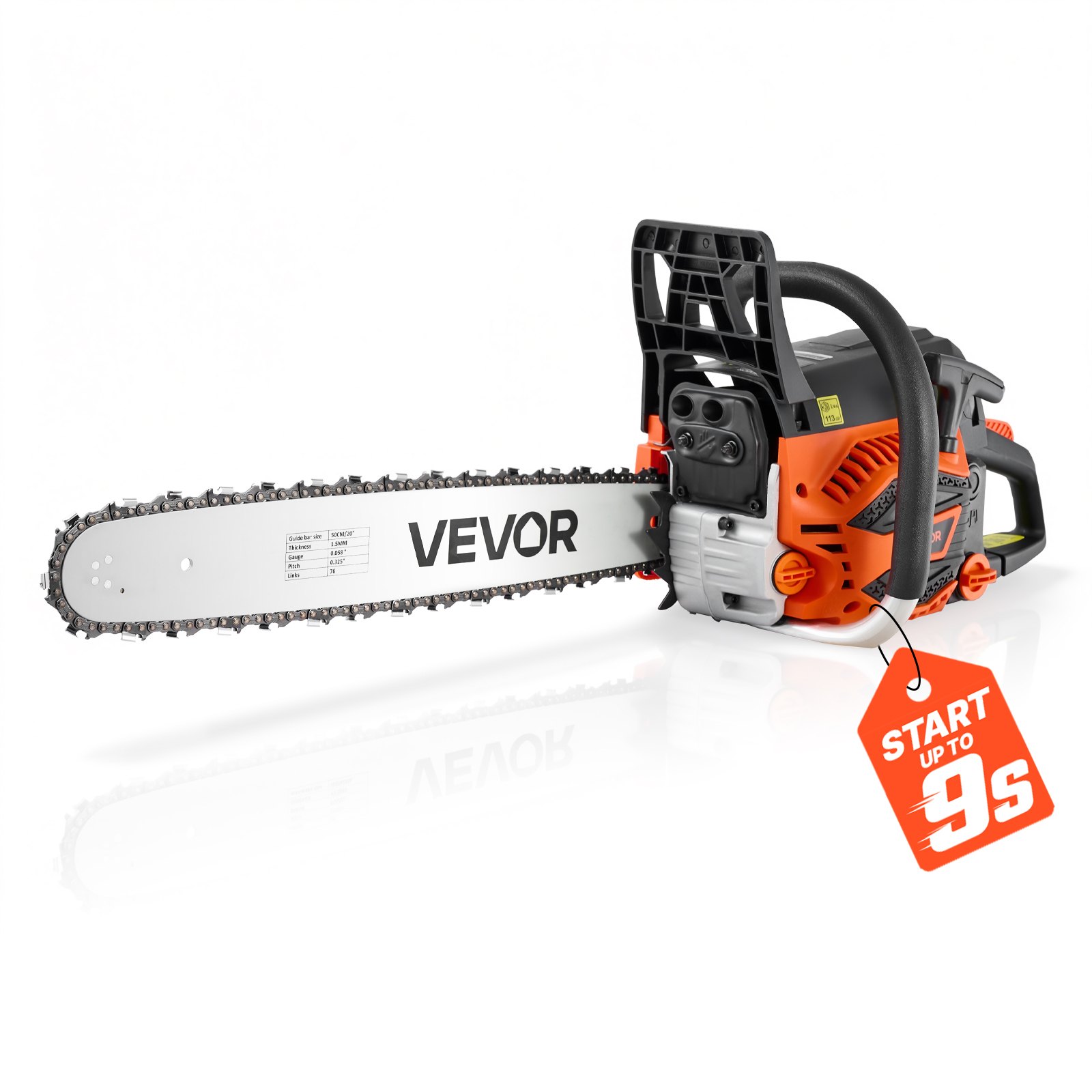 VEVOR 20-Inch Gas Powered Chainsaw 58CC 3.22HP (Model CN-58G)