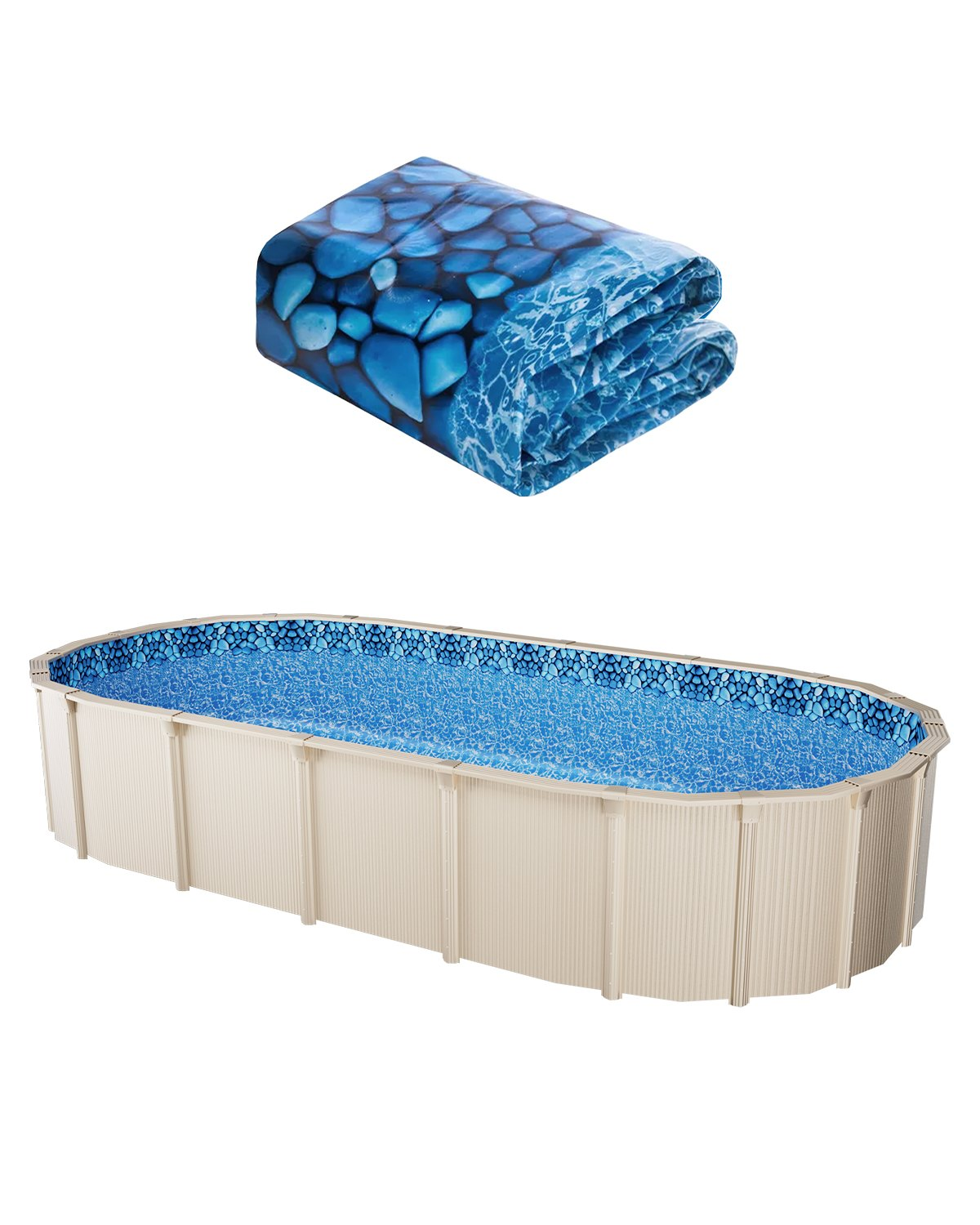 Liner de Piscina Ovalado VEVOR 12 x 24 FT - Revestimiento Sobre el Suelo Nuevo