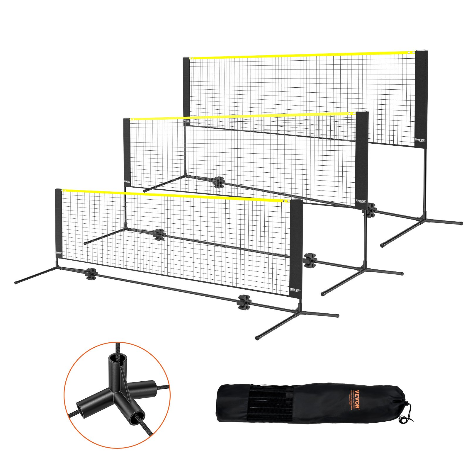 VEVOR 10ft Portable Multi-Sport Net - Height Adjustable Frame & Bag