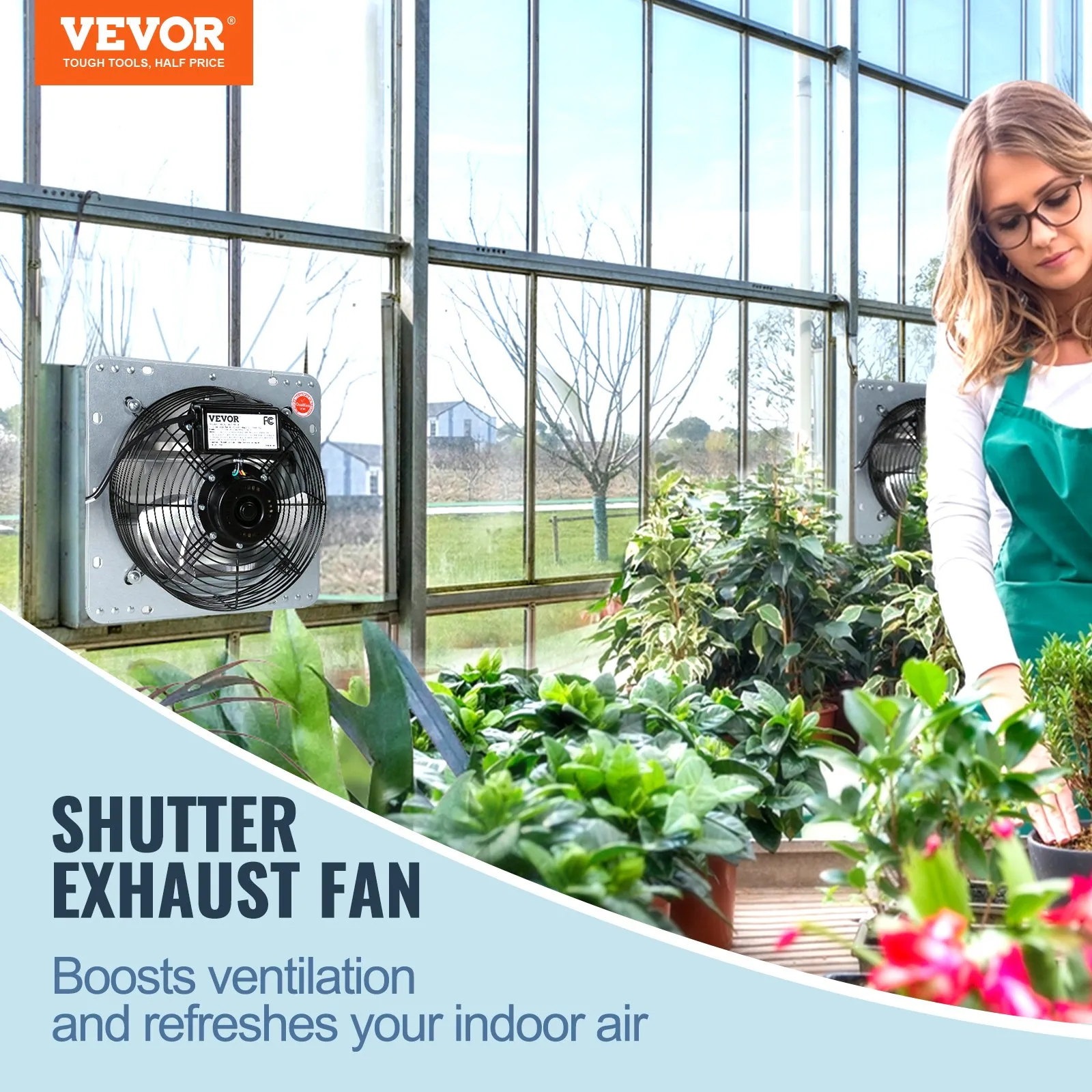 VEVOR 10" Shutter Exhaust Fan Wall Mount Attic Fan 753 CFM (Model EF-10-AC2)