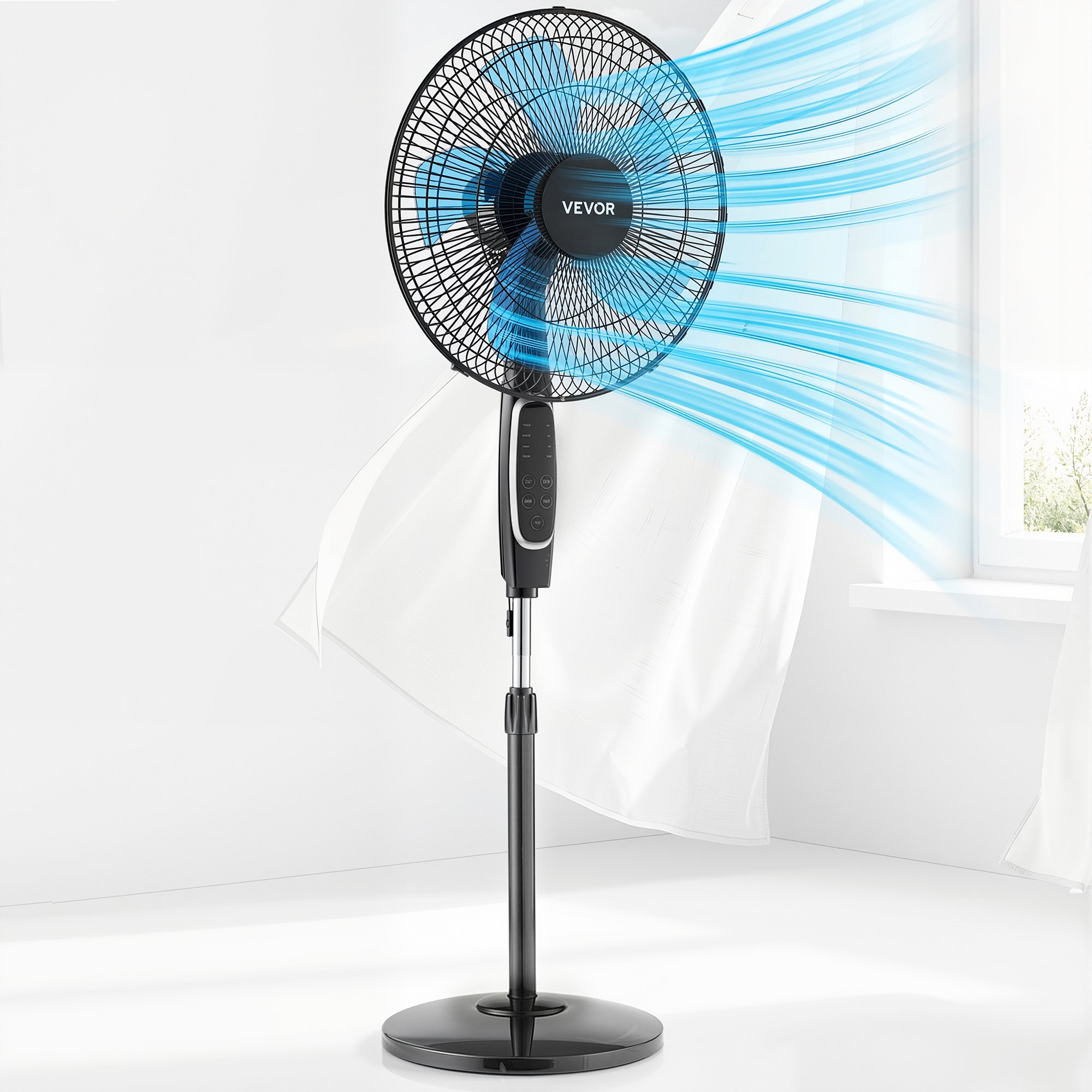 Ventilador de Pedestal Digital VEVOR de 18" con Control Remoto (Modelo BT-HIF18C)