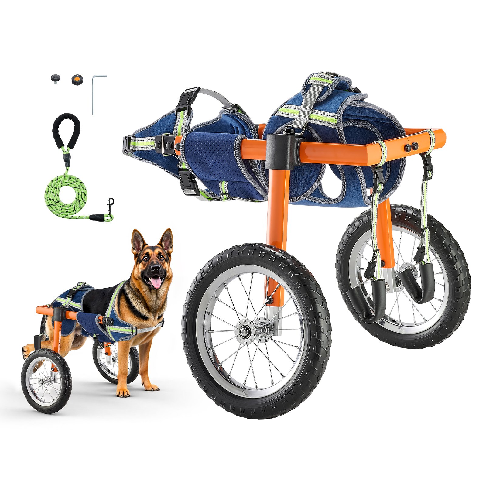 Carrito de Movilidad VEVOR para Perros Grandes - Patas Traseras 48-88 lbs