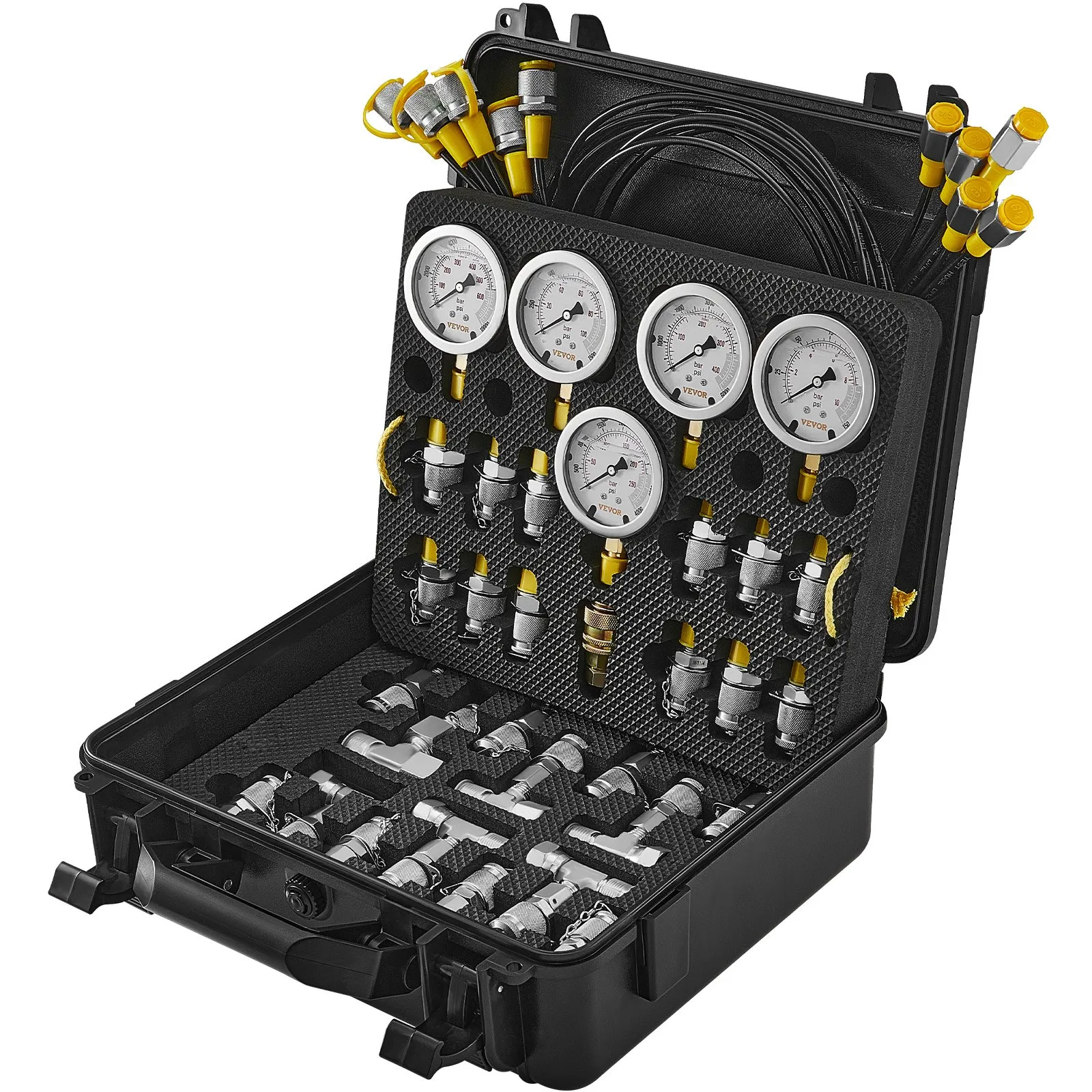 Kit de Prueba de Presión Hidráulica VEVOR - 5 Manómetros (Modelo TKS-4)