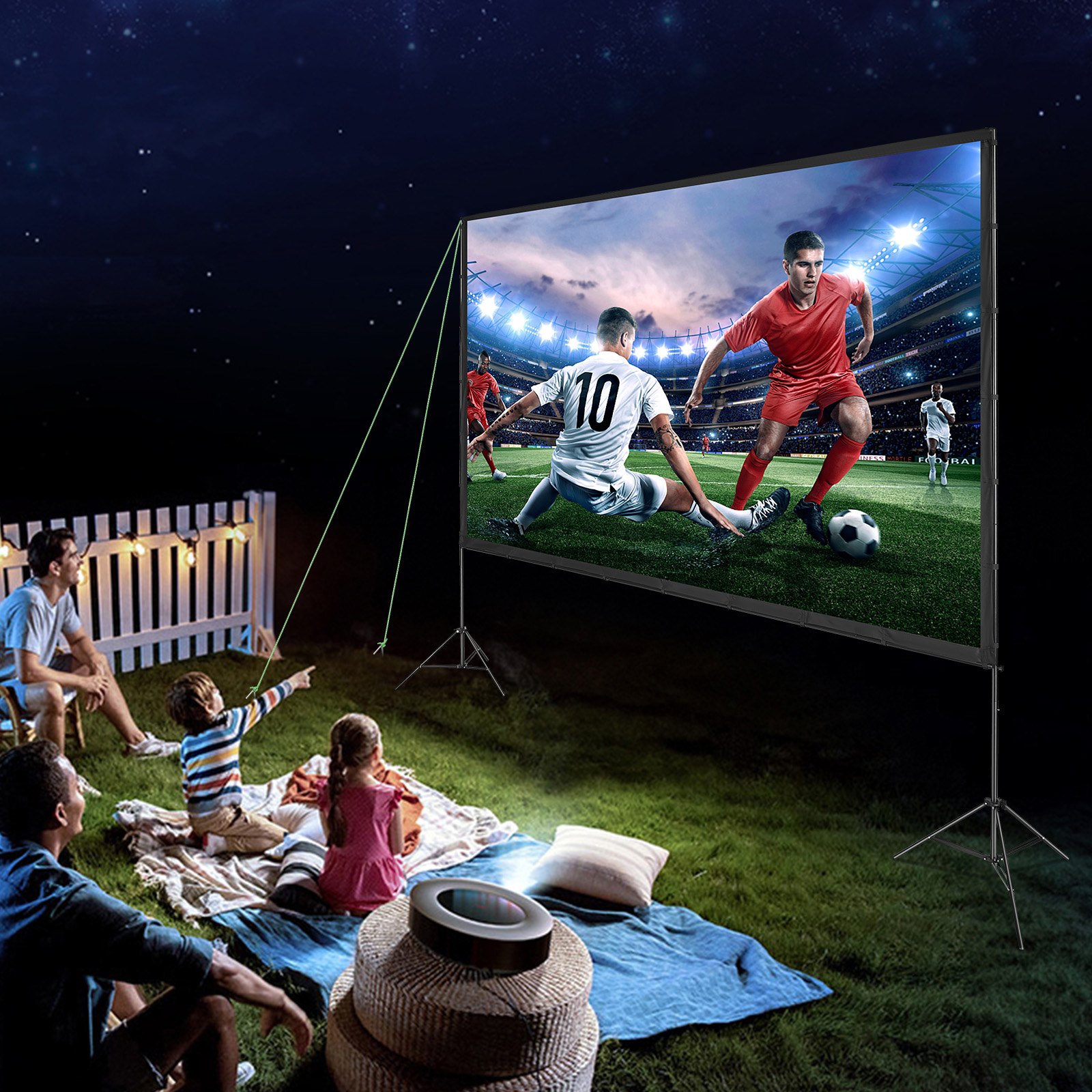 Pantalla para Proyector con Soporte VEVOR de 150" 16:9 4K HD (Modelo ZHG-LJ150)