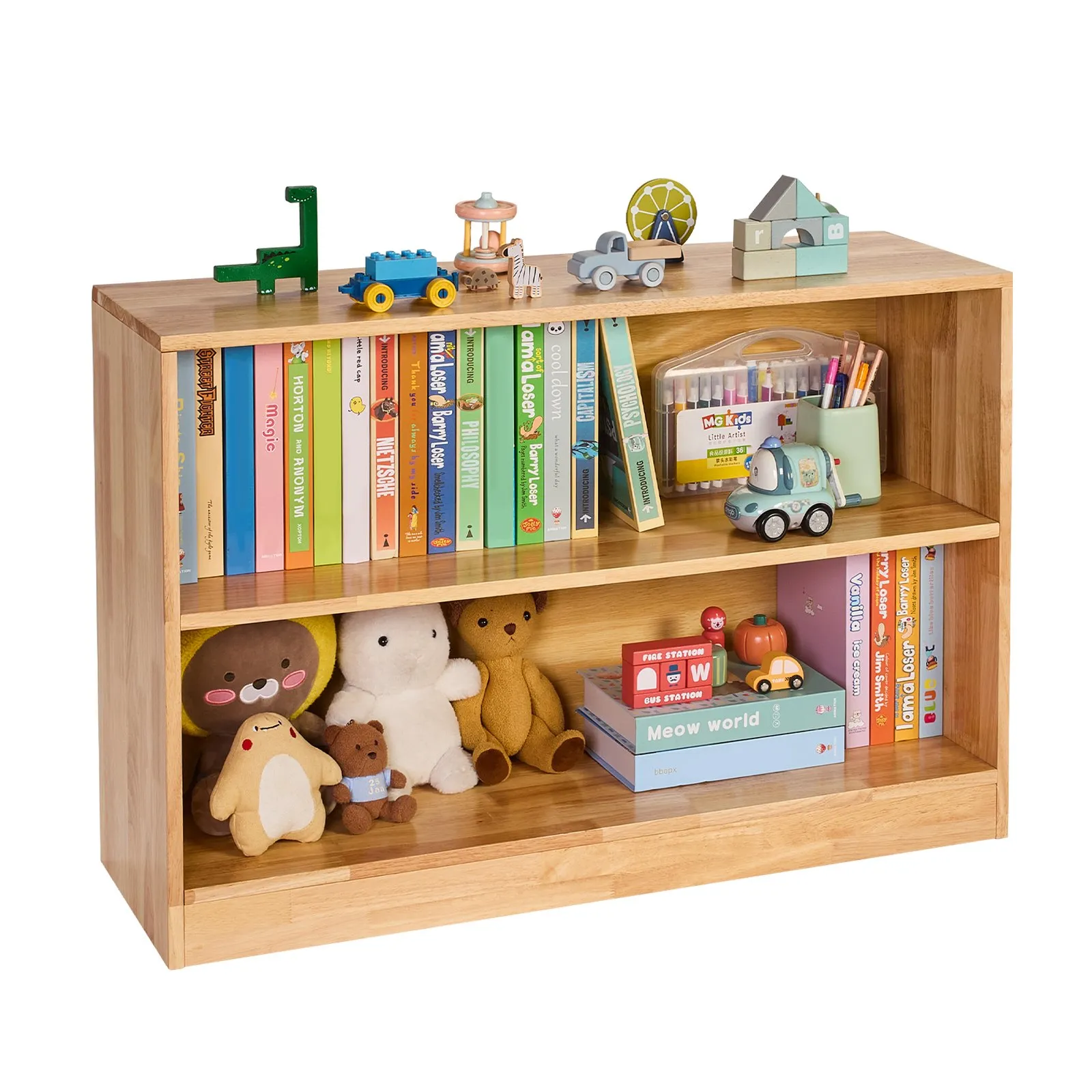 Organizador de Juguetes Montessori de 2 Niveles - Nuevo Mueble Revistero Infantil