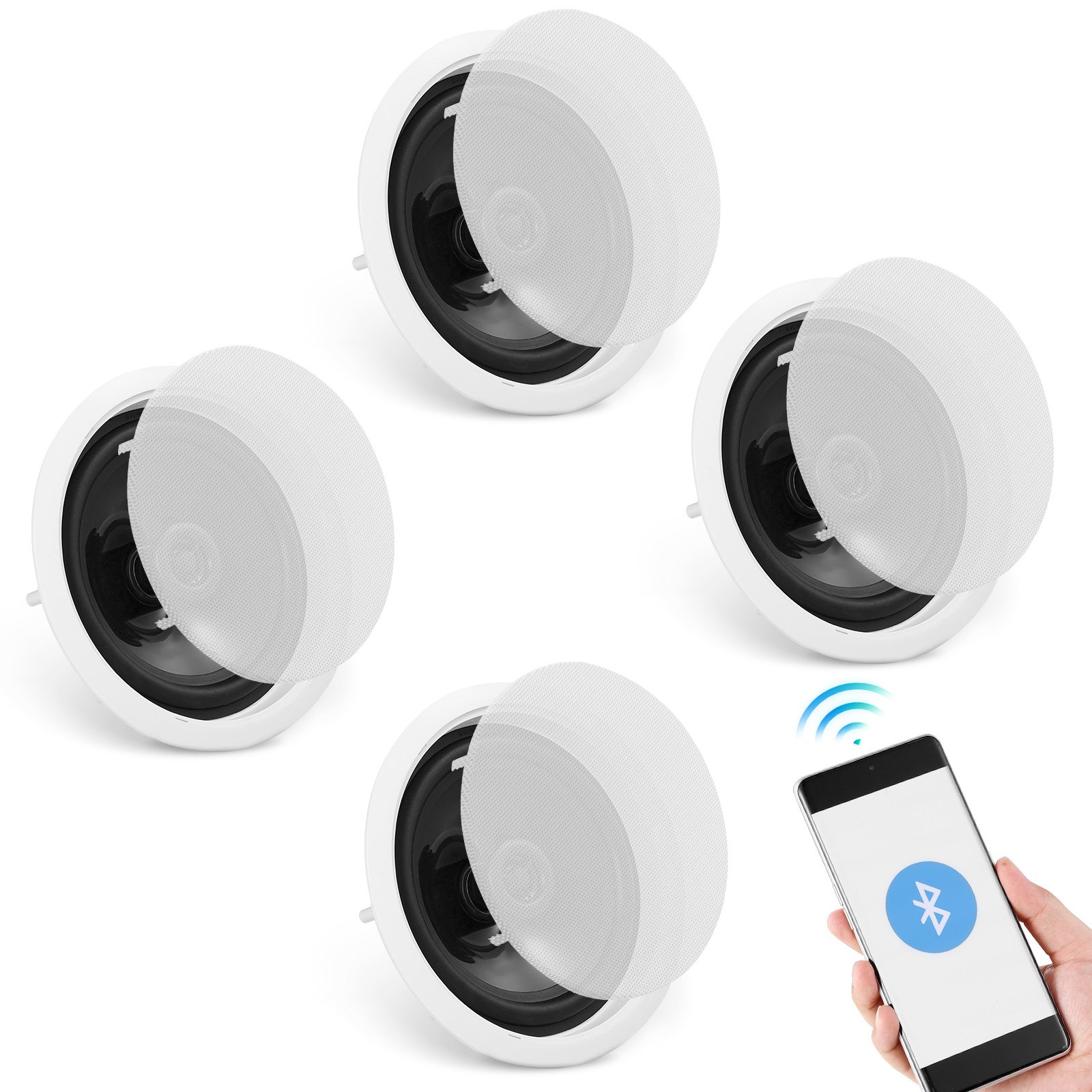 Bocinas de Plafón Bluetooth de 6.5" (Set de 4) - Nuevo Sistema de Audio Empotrable 150W