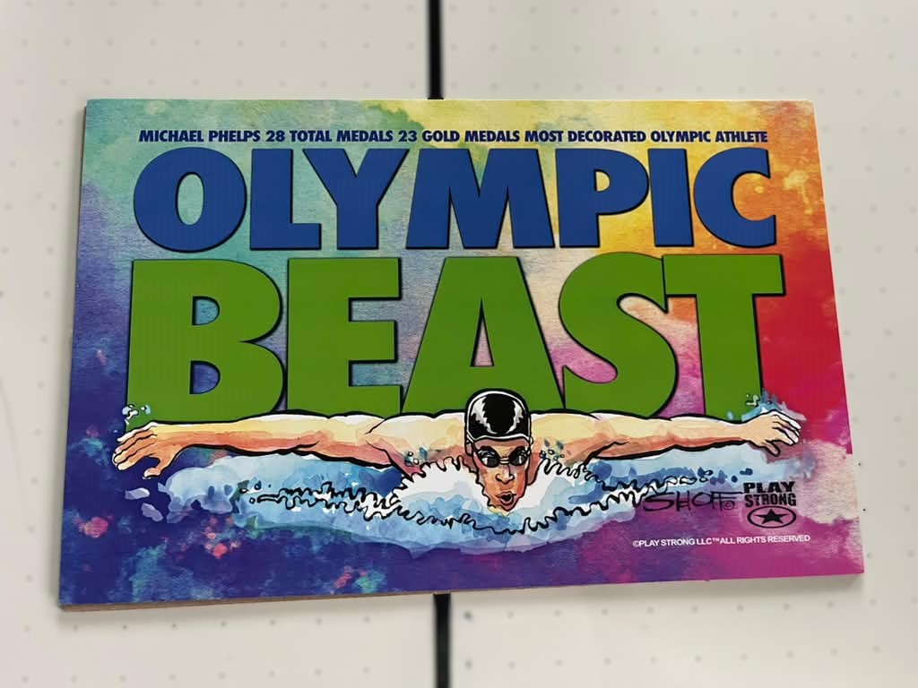 Michael Phelps Play Strong "Olympic Beast" Fine Art Watercolor Poster Print