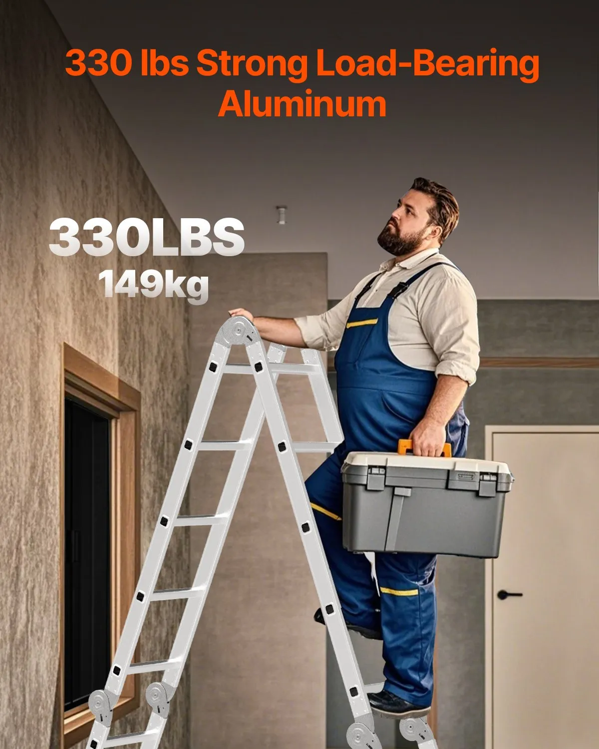 19ft 7-in-1 Multi-purpose Aluminum Folding Ladder