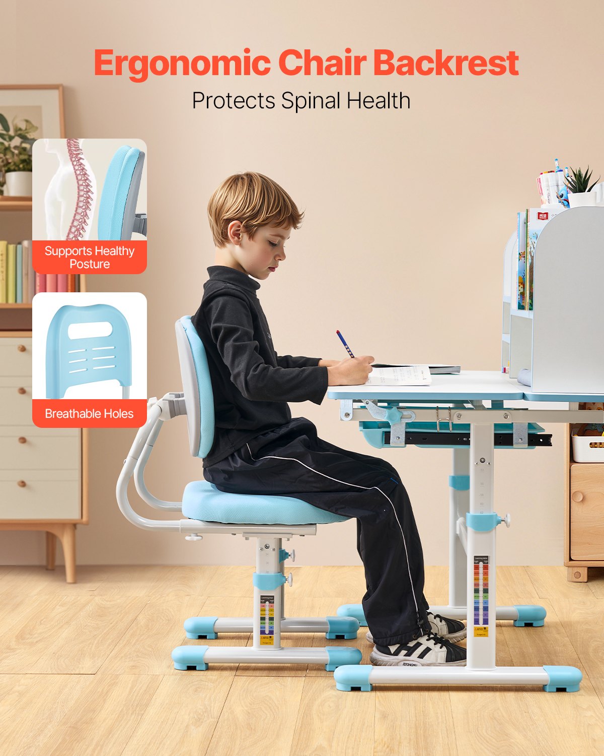 Ergonomic Kids Desk and Chair Set