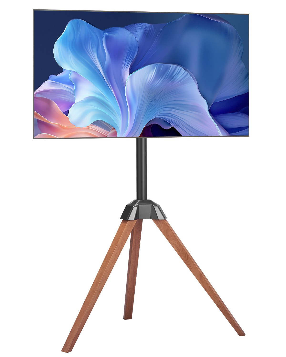 Soporte de TV Tipo Tripie de Madera de Roble - Nuevo Estante de Piso Moderno 40-65"
