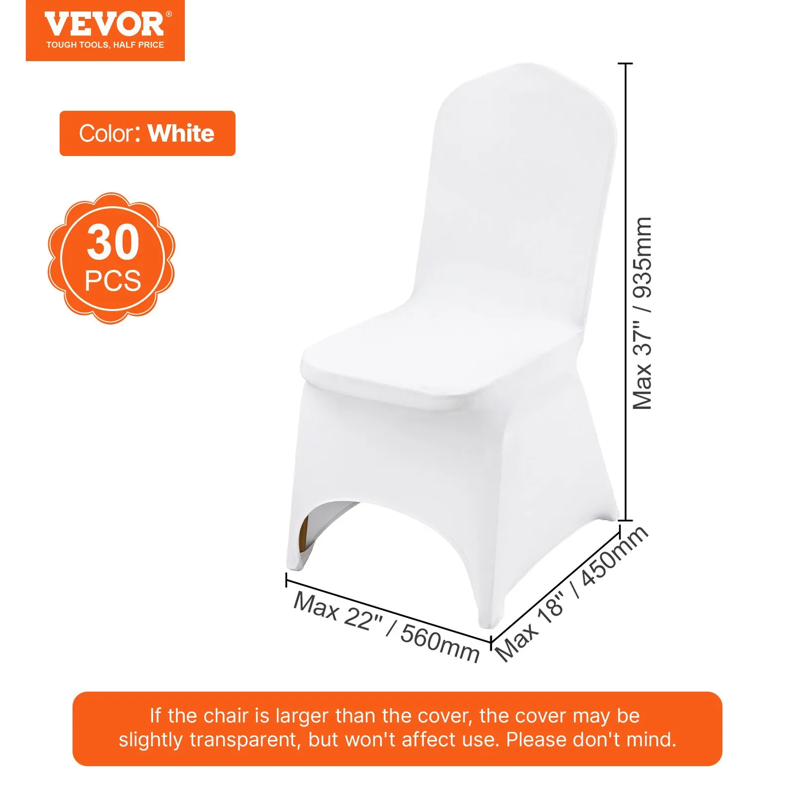 30+ VEVOR White Spandex Chair Covers - Event Party Wedding