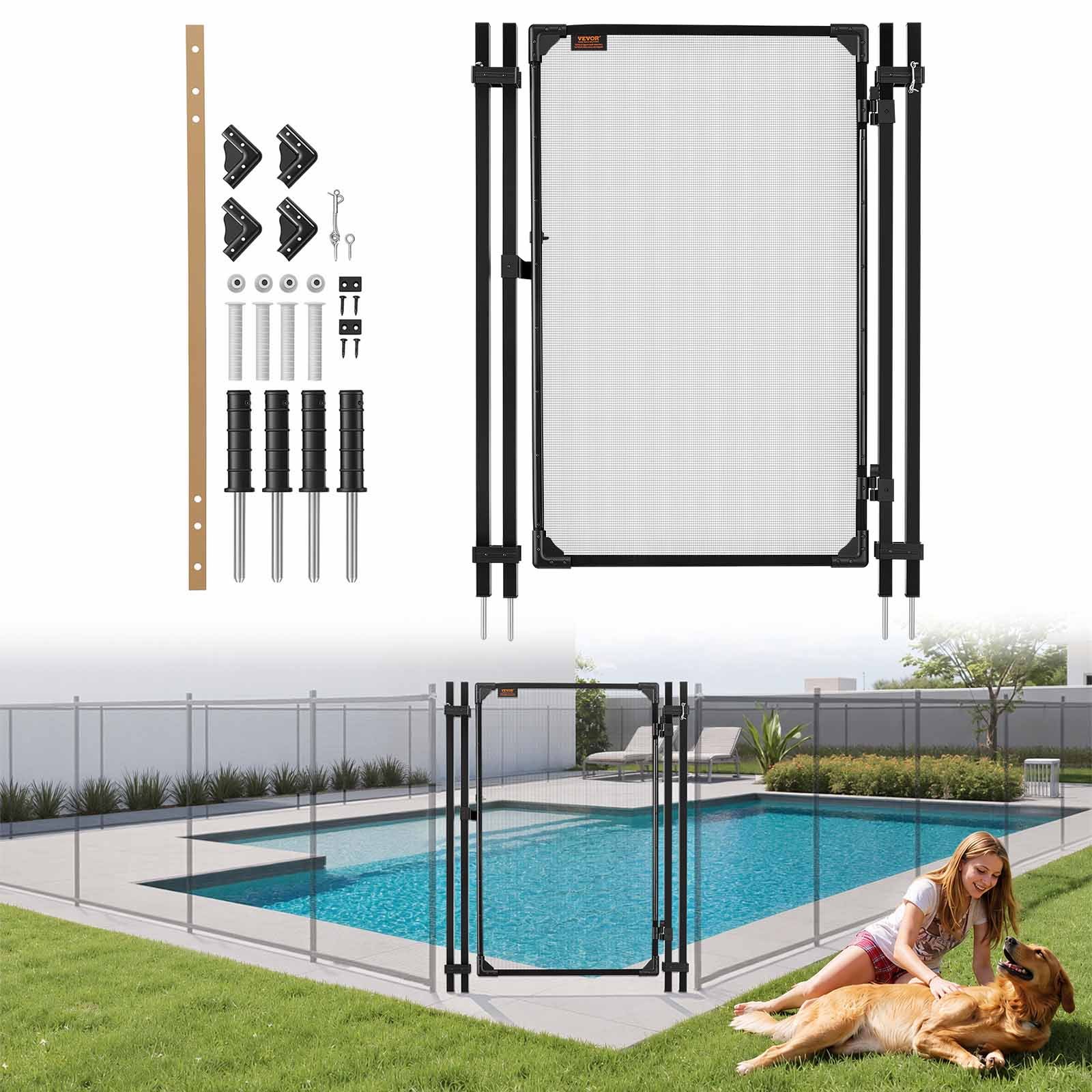 Portón para Cerca de Piscina VEVOR 4 x 2.5 pies Puerta de Seguridad