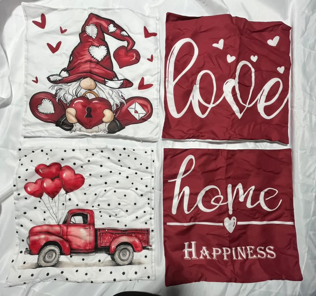 Fundas para Cojines Decorativos de San Valentín (Juego de 4, 18"x18")