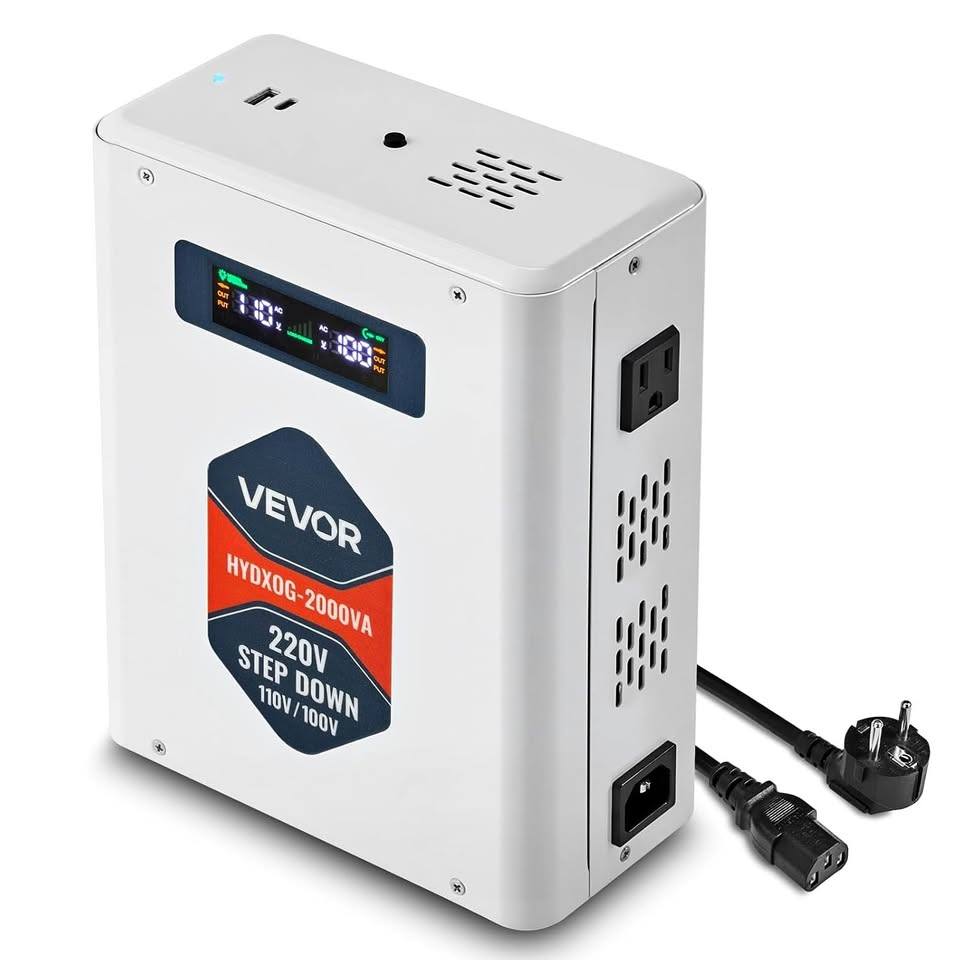 New VEVOR 3000VA Step Down Voltage Converter 220V to 110V/100V Transformer